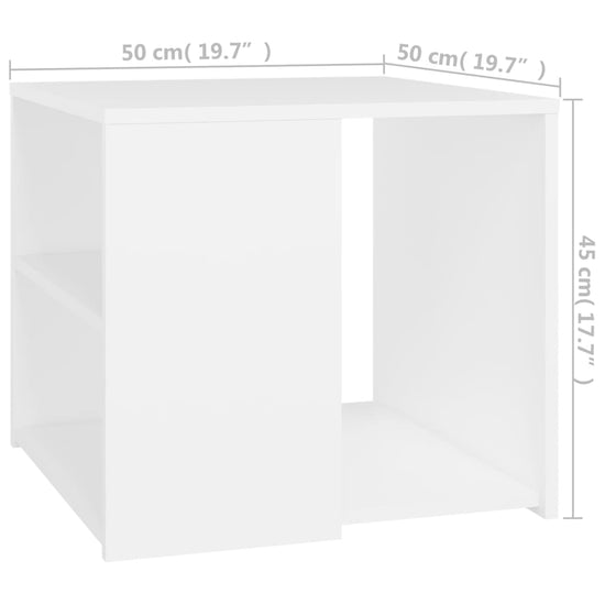 Bijzettafel 50x50x45 cm bewerkt hout wit MeubelReus
