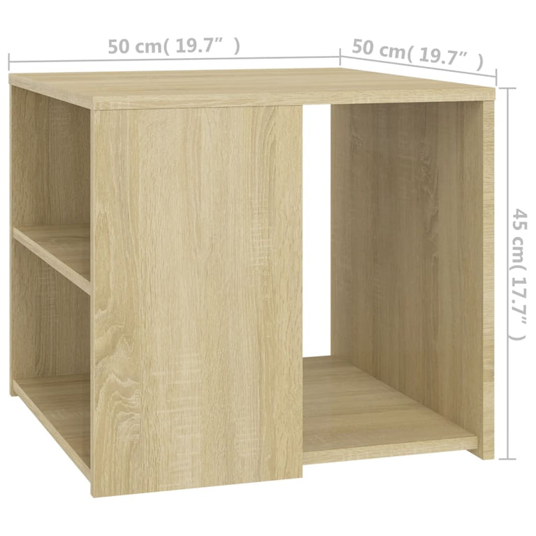Bijzettafel 50x50x45 cm spaanplaat sonoma eikenkleurig MeubelReus