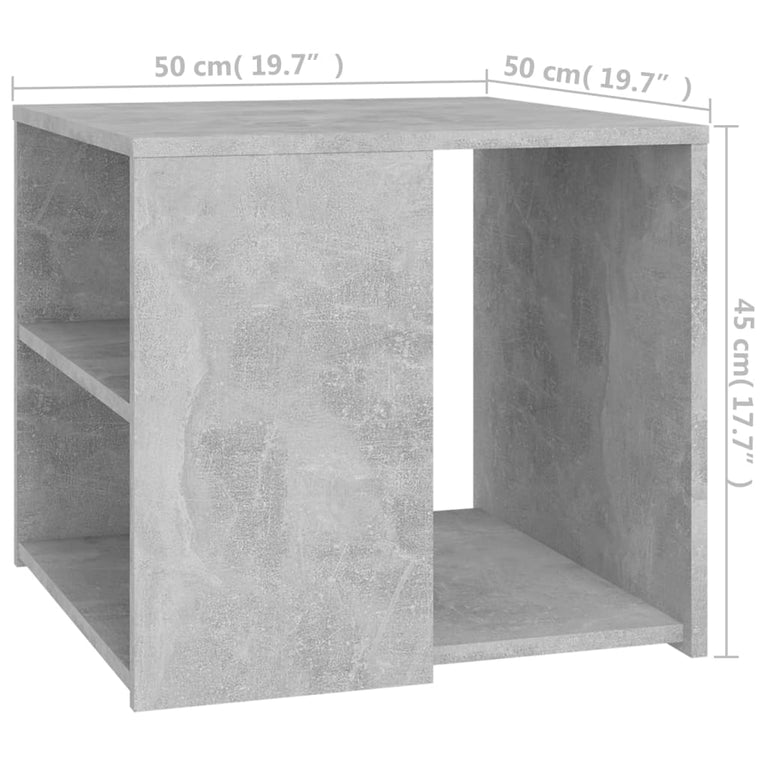 Bijzettafel 50x50x45 cm spaanplaat betongrijs MeubelReus