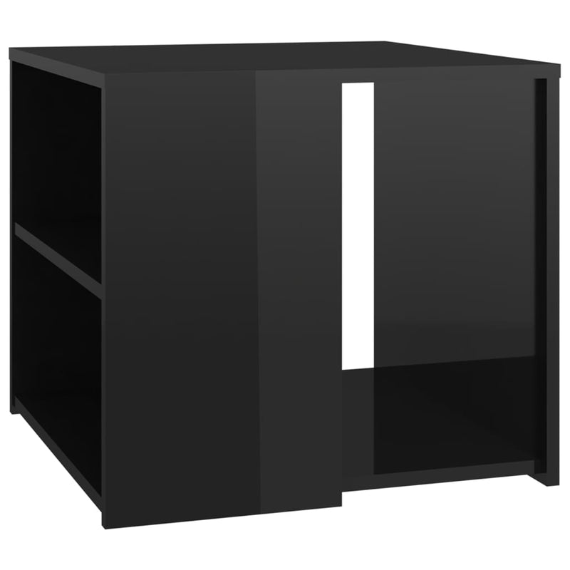 Bijzettafel 50x50x45 cm spaanplaat hoogglans zwart MeubelReus