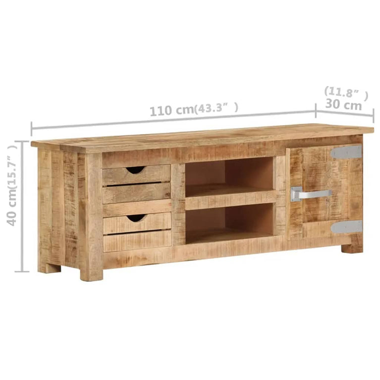 Tv-meubel 110x30x40 cm ruw mangohout MeubelReus