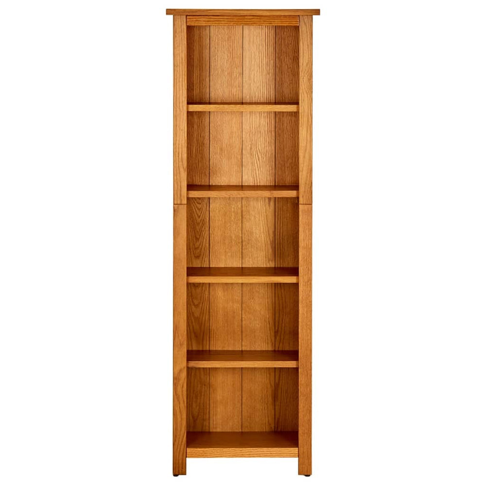 Boekenkast met 5 schappen 45x22x140 cm massief eikenhout MeubelReus