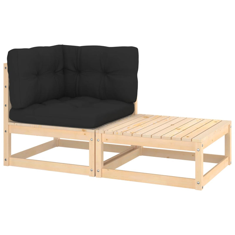 2-delige Loungeset met kussens massief grenenhout MeubelReus