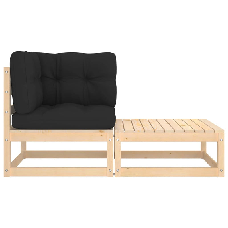 2-delige Loungeset met kussens massief grenenhout MeubelReus