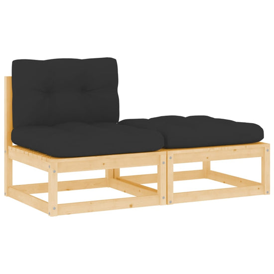 2-delige Loungeset met kussens massief grenenhout MeubelReus