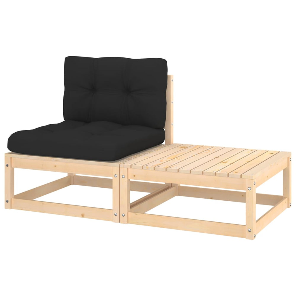 2-delige Loungeset met kussens massief grenenhout MeubelReus