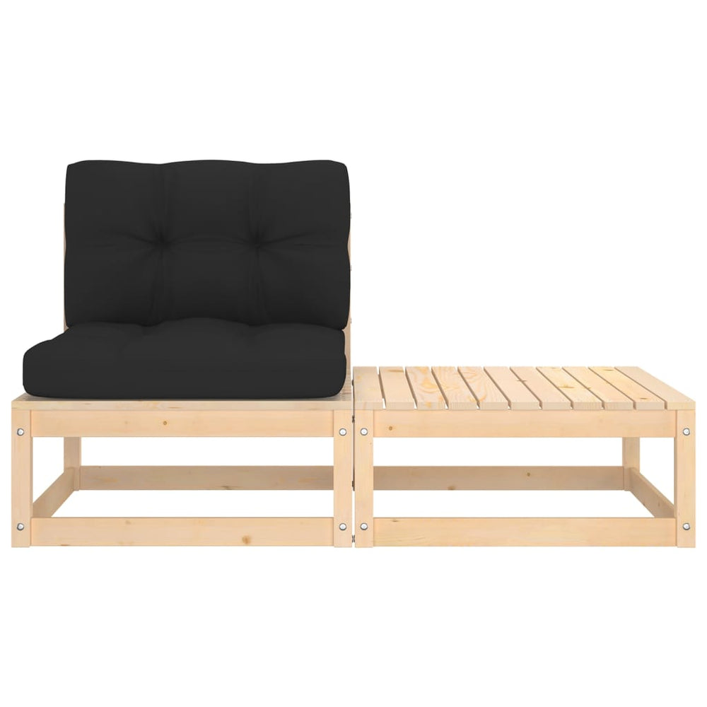 2-delige Loungeset met kussens massief grenenhout MeubelReus