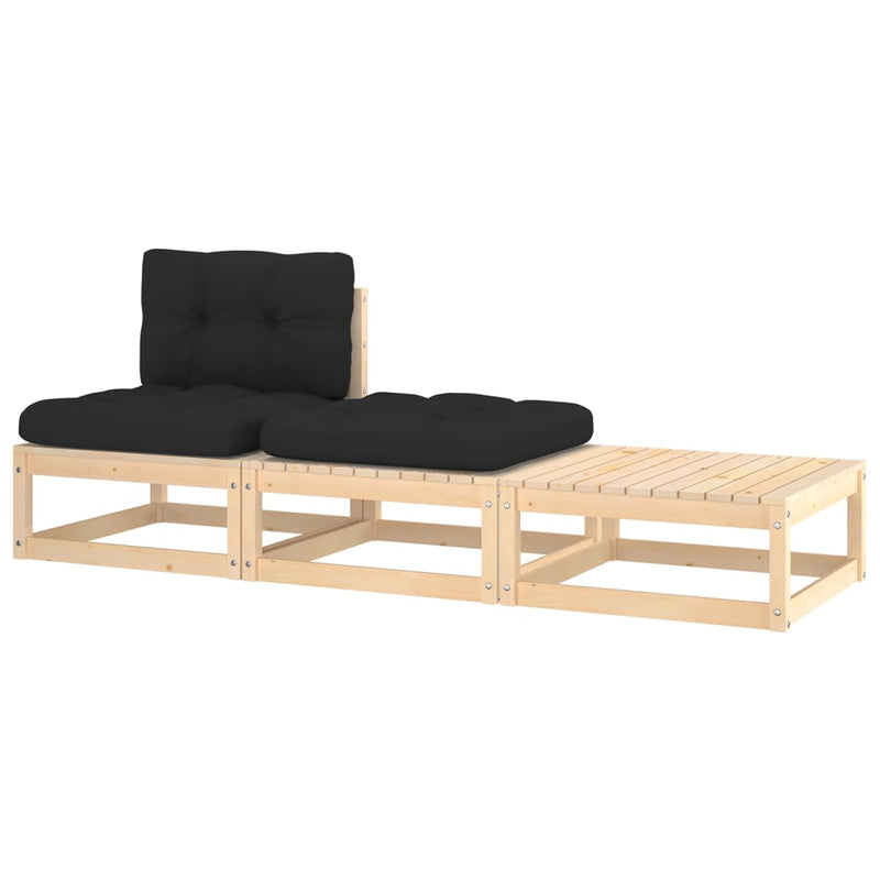 3-delige Loungeset met kussens massief grenenhout MeubelReus
