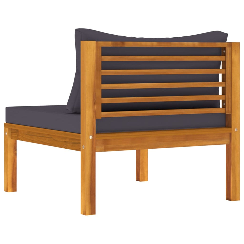 2-delige Loungeset met donkergrijze kussens acaciahout MeubelReus