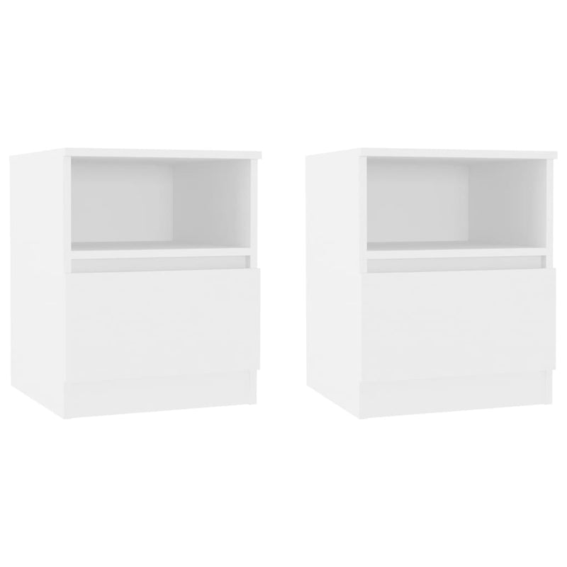 Nachtkastjes 2 st 40x40x50 cm bewerkt hout wit MeubelReus