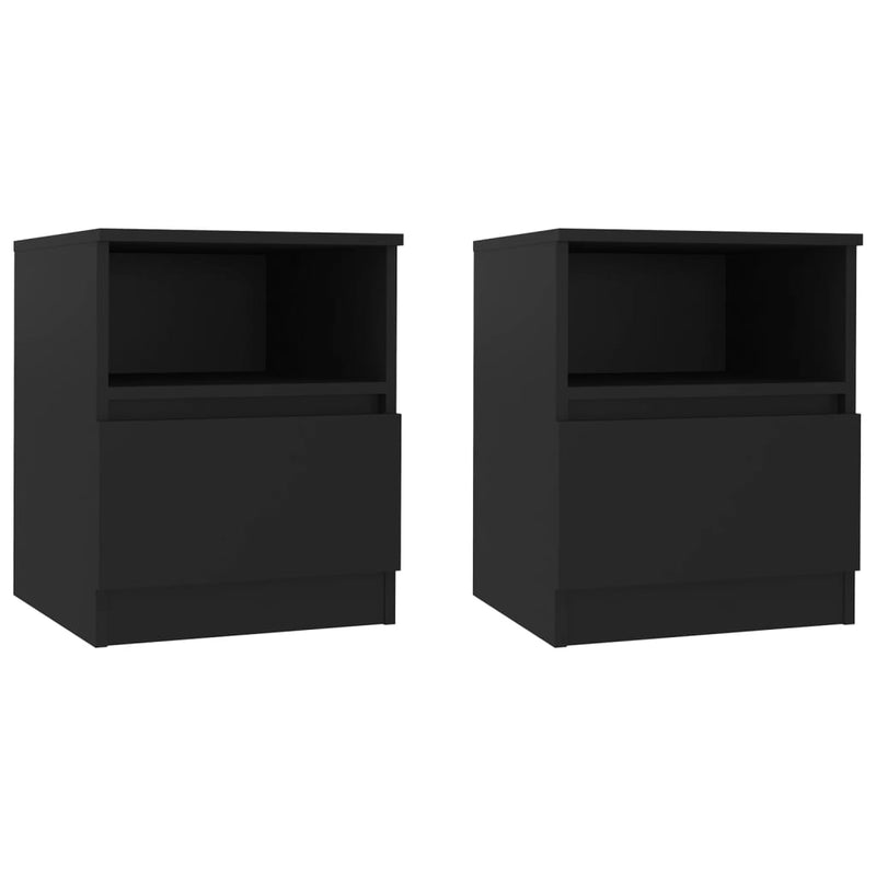 Nachtkastjes 2 st 40x40x50 cm spaanplaat zwart MeubelReus