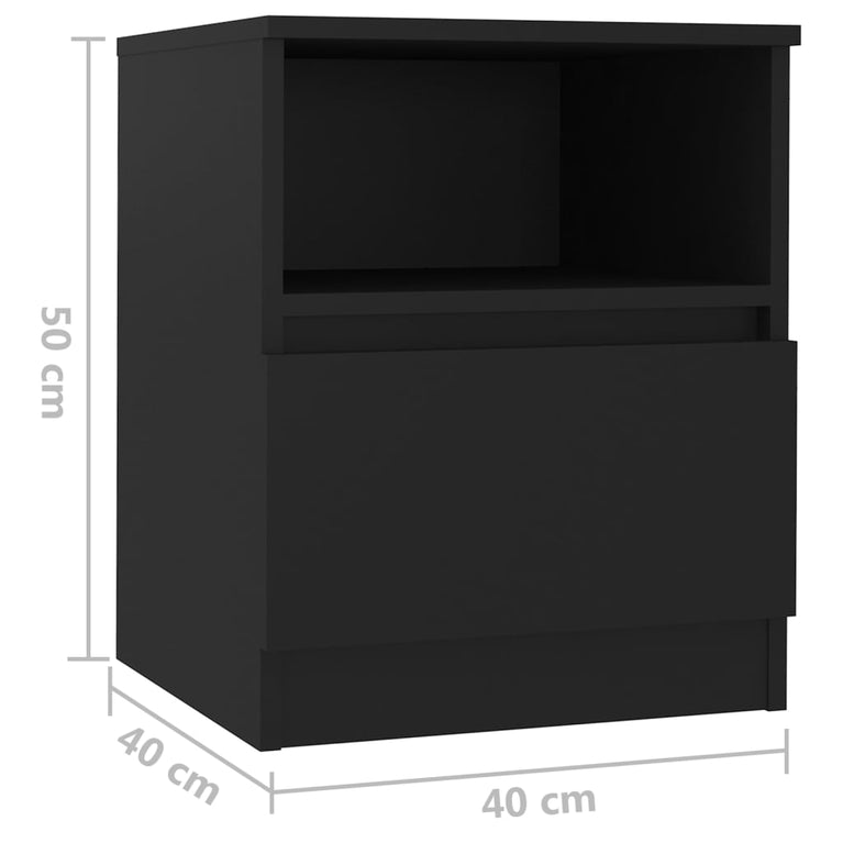 Nachtkastjes 2 st 40x40x50 cm spaanplaat zwart MeubelReus
