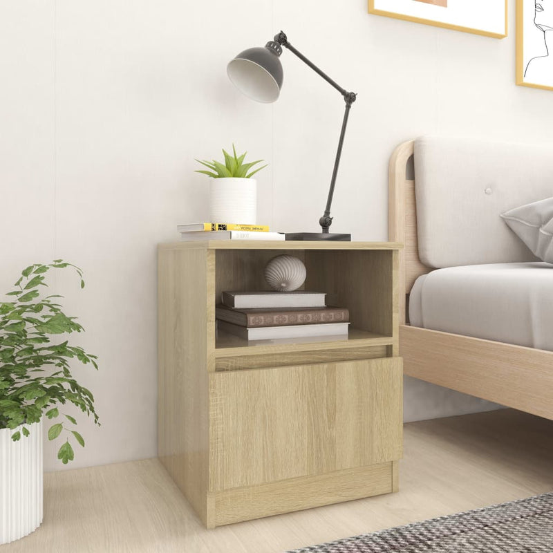 Nachtkastjes 2 st 40x40x50 cm spaanplaat sonoma eikenkleurig MeubelReus