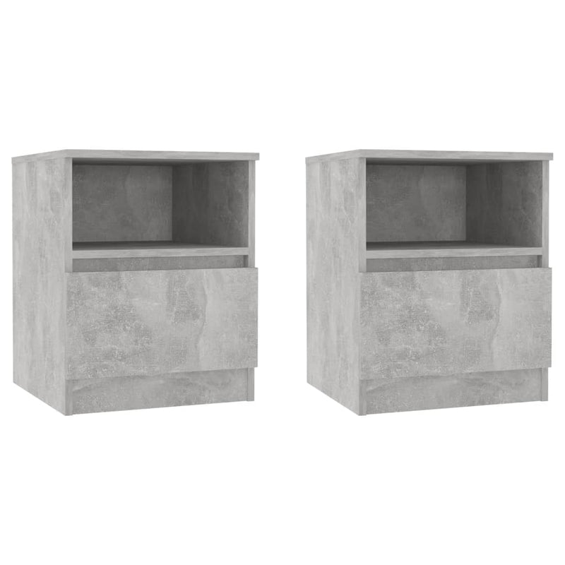 Nachtkastjes 2 st 40x40x50 cm spaanplaat betongrijs MeubelReus