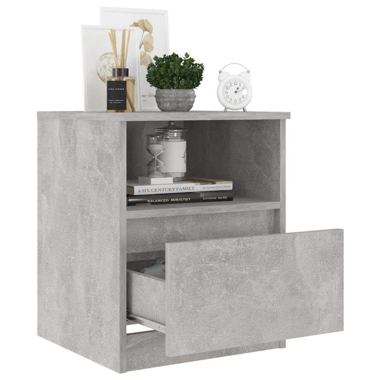 Nachtkastjes 2 st 40x40x50 cm spaanplaat betongrijs MeubelReus