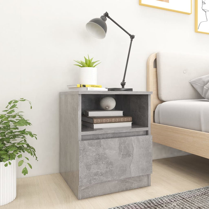 Nachtkastjes 2 st 40x40x50 cm spaanplaat betongrijs MeubelReus