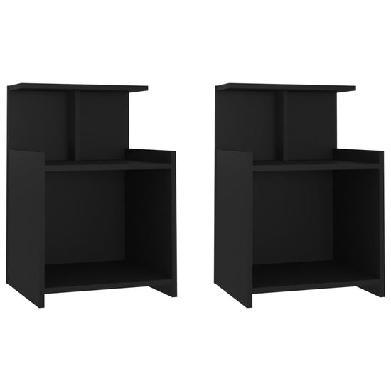 Nachtkastjes 2 st 40x35x60 cm spaanplaat zwart MeubelReus