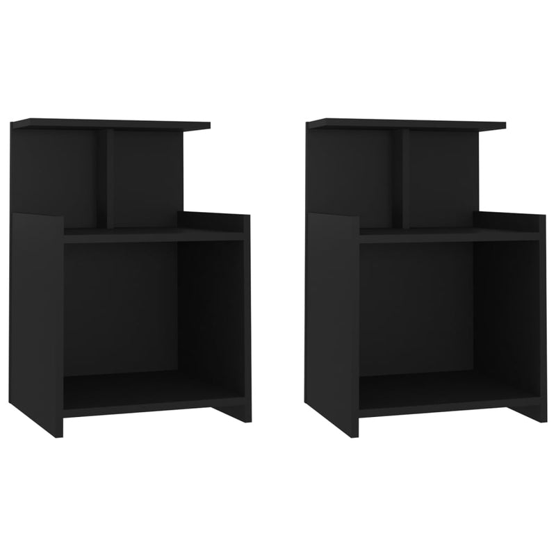 Nachtkastjes 2 st 40x35x60 cm spaanplaat zwart MeubelReus