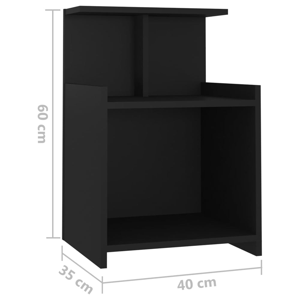 Nachtkastjes 2 st 40x35x60 cm spaanplaat zwart MeubelReus