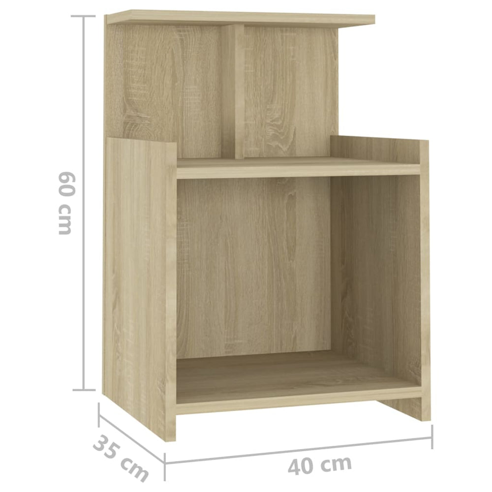 Nachtkastjes 2 st 40x35x60 cm spaanplaat sonoma eikenkleurig MeubelReus