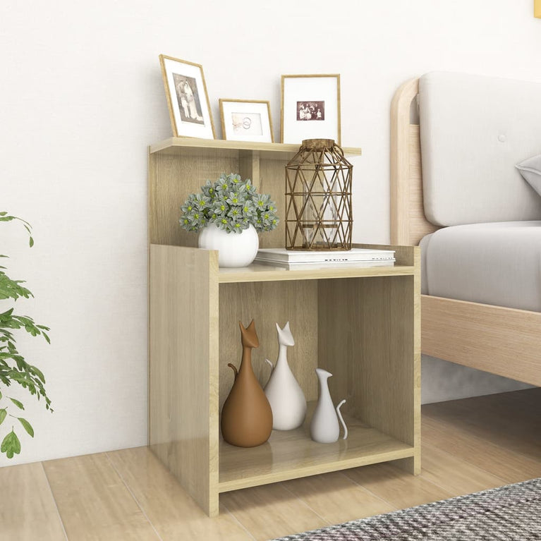 Nachtkastjes 2 st 40x35x60 cm spaanplaat sonoma eikenkleurig MeubelReus