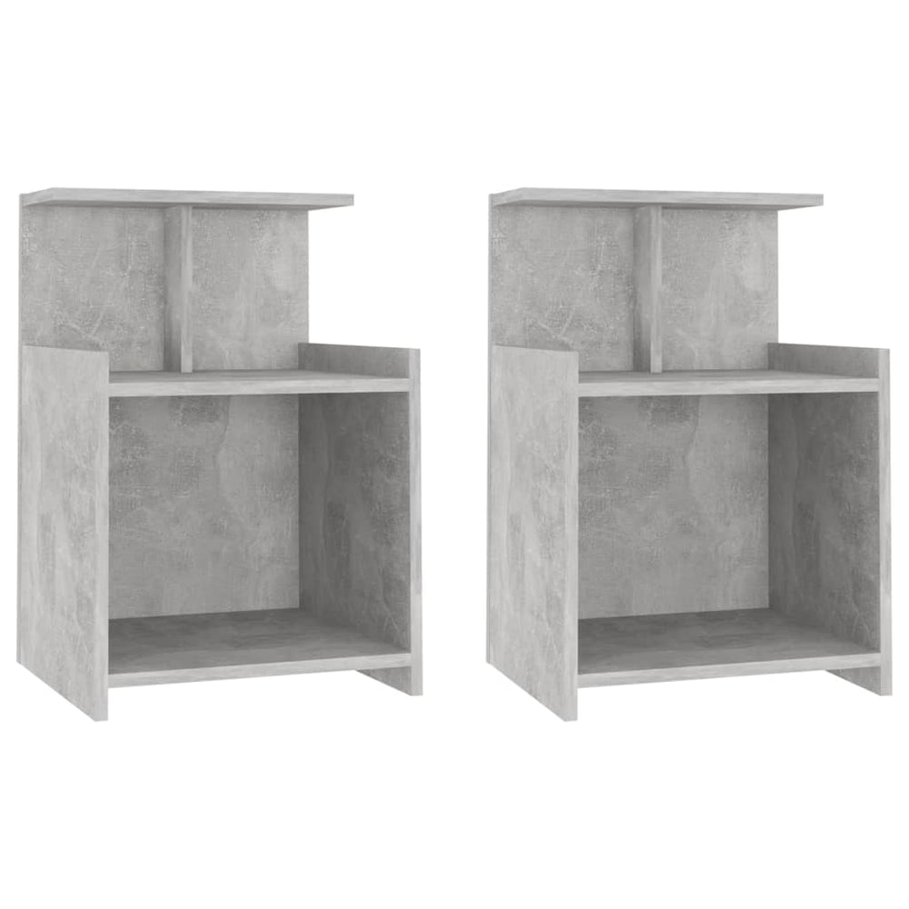 Nachtkastjes 2 st 40x35x60 cm spaanplaat betongrijs MeubelReus