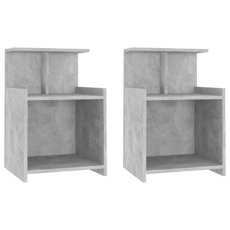 Nachtkastjes 2 st 40x35x60 cm spaanplaat betongrijs MeubelReus
