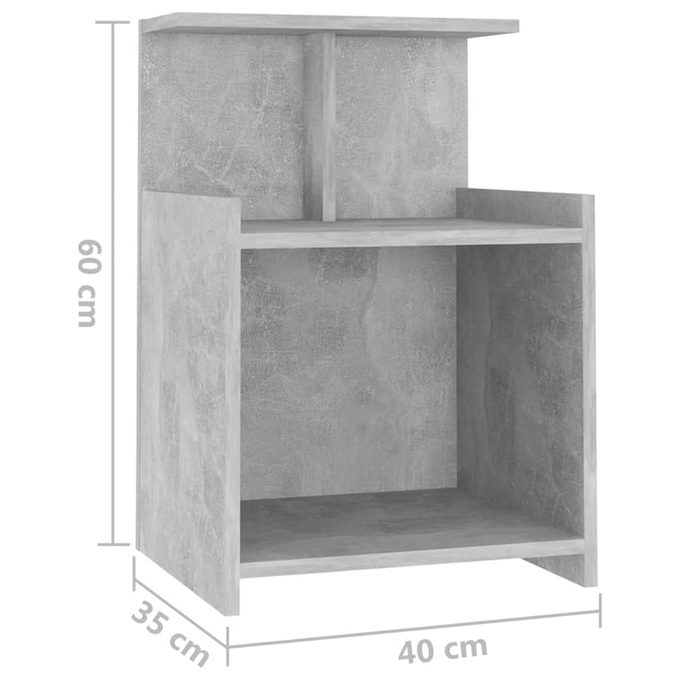 Nachtkastjes 2 st 40x35x60 cm spaanplaat betongrijs MeubelReus
