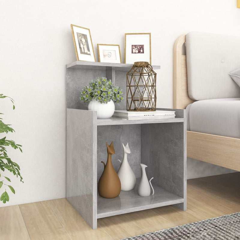 Nachtkastjes 2 st 40x35x60 cm spaanplaat betongrijs MeubelReus