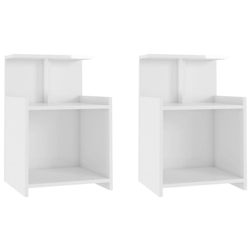 Nachtkastjes 2 st 40x35x60 cm spaanplaat hoogglans wit MeubelReus