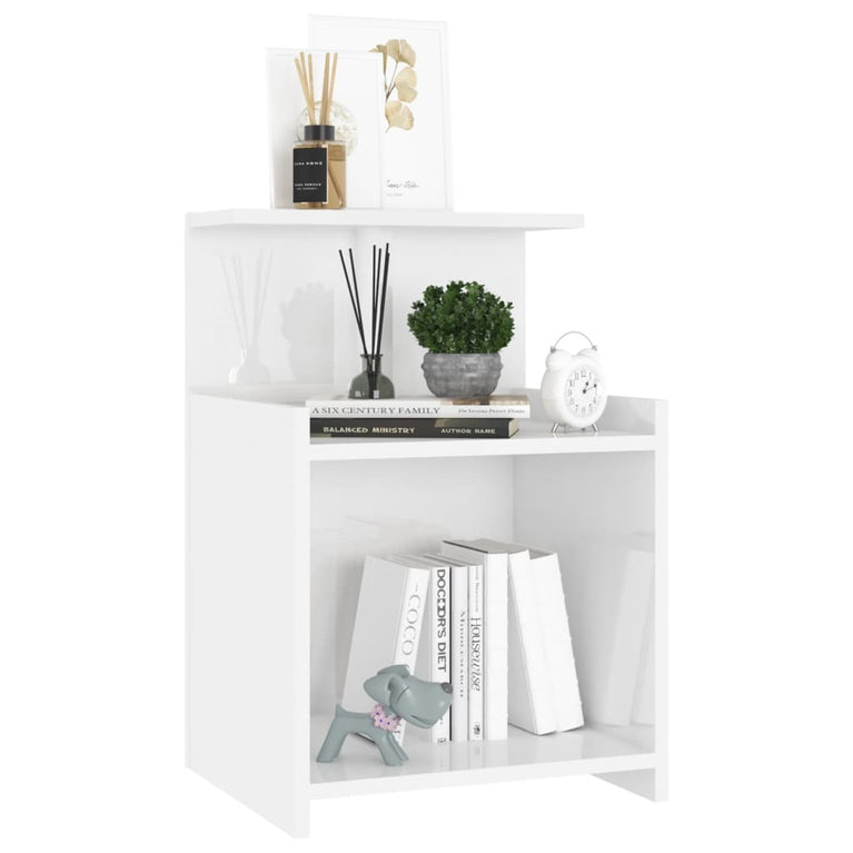 Nachtkastjes 2 st 40x35x60 cm spaanplaat hoogglans wit MeubelReus