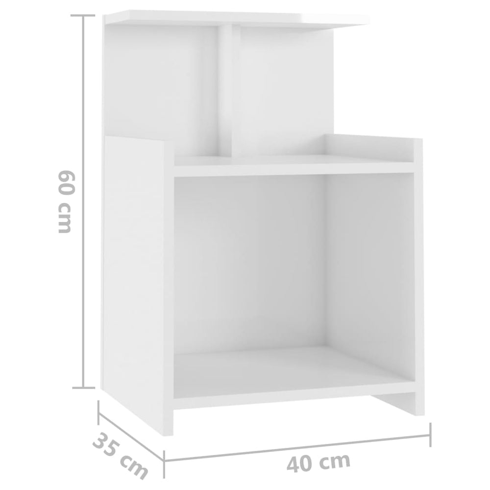 Nachtkastjes 2 st 40x35x60 cm spaanplaat hoogglans wit MeubelReus