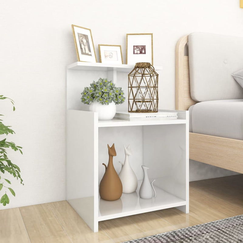 Nachtkastjes 2 st 40x35x60 cm spaanplaat hoogglans wit MeubelReus