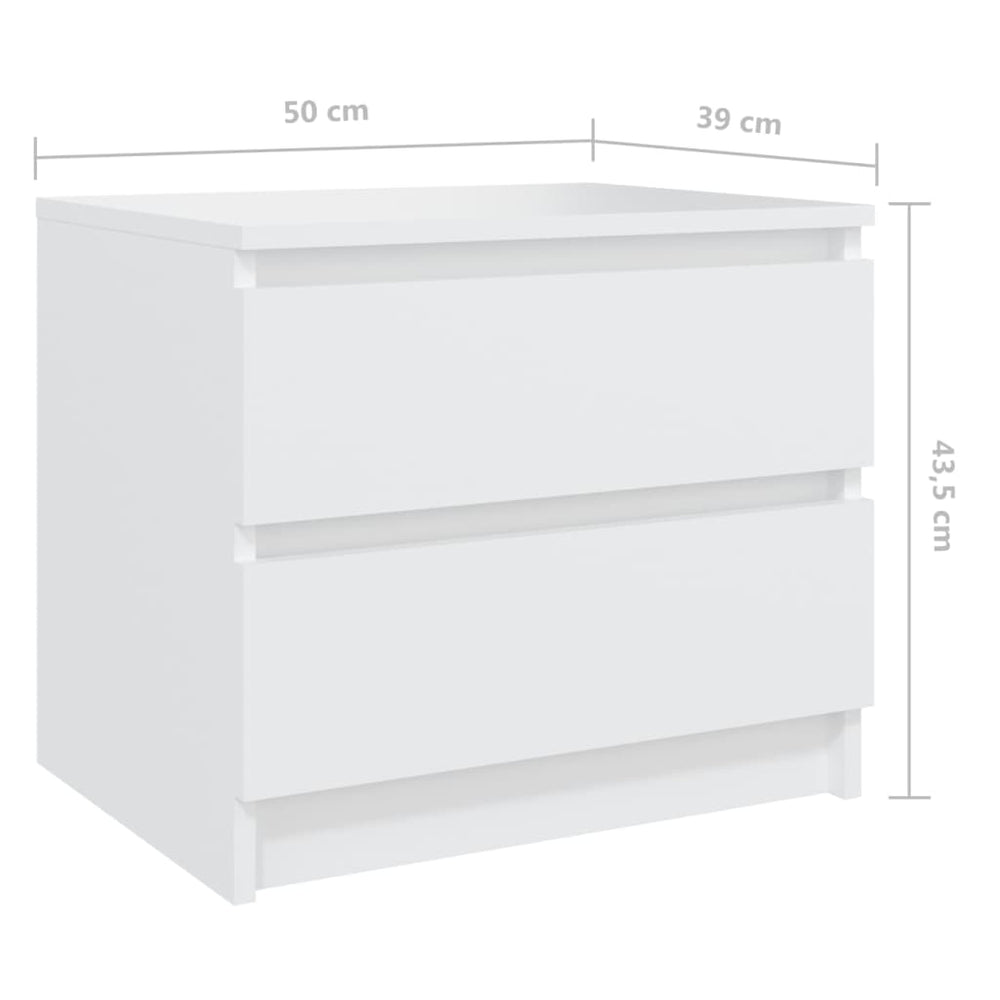 Nachtkastjes 2 st 50x39x43,5 cm spaanplaat wit MeubelReus