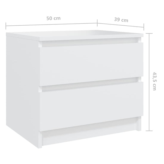Nachtkastjes 2 st 50x39x43,5 cm spaanplaat wit MeubelReus