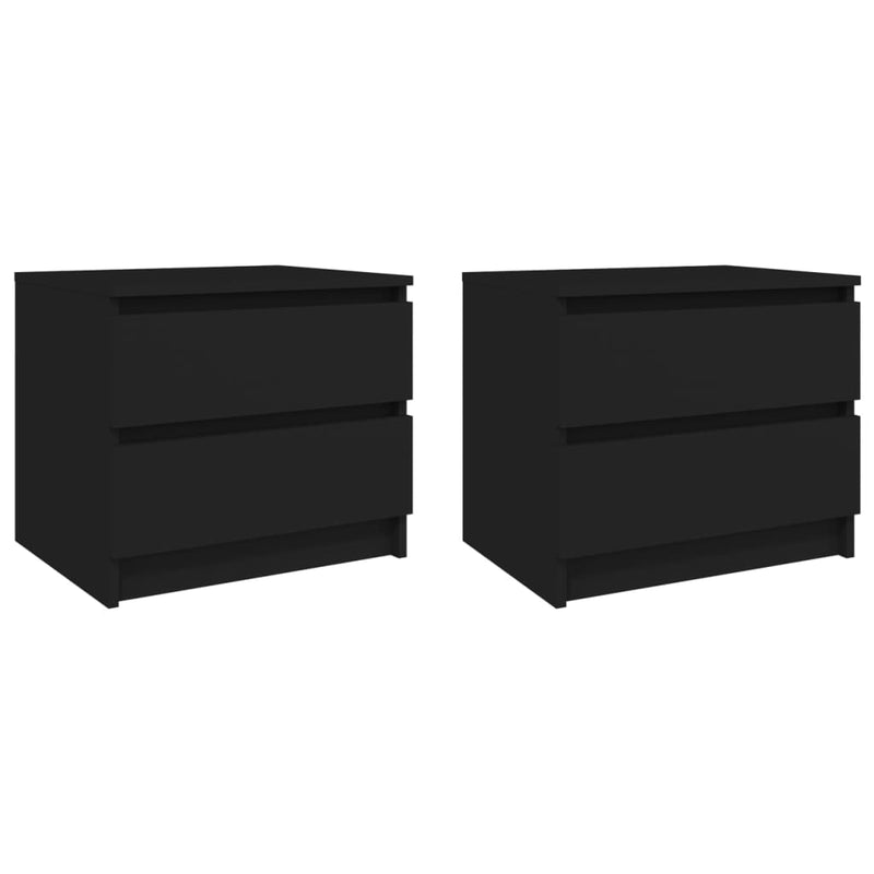 Nachtkastjes 2 st 50x39x43,5 cm spaanplaat zwart MeubelReus