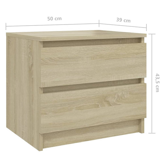 Nachtkastjes 2 st 50x39x43,5 cm spaanplaat sonoma eikenkleurig MeubelReus