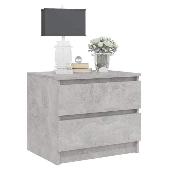 Nachtkastjes 2 st 50x39x43,5 cm spaanplaat betongrijs MeubelReus