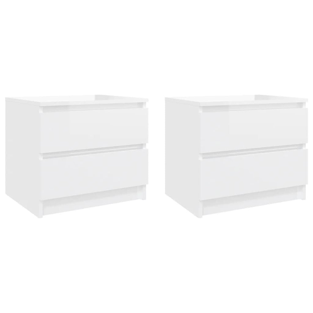 Nachtkastjes 2 st 50x39x43,5 cm spaanplaat hoogglans wit MeubelReus