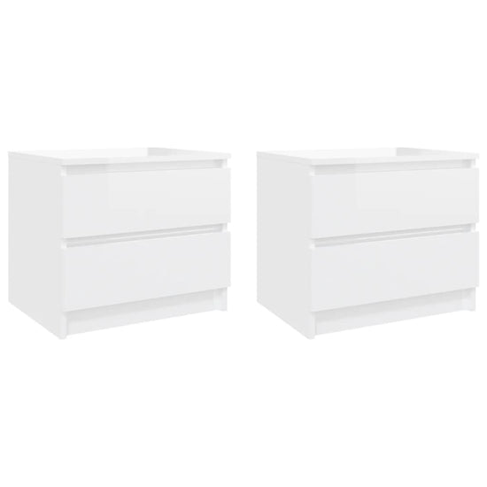 Nachtkastjes 2 st 50x39x43,5 cm spaanplaat hoogglans wit MeubelReus
