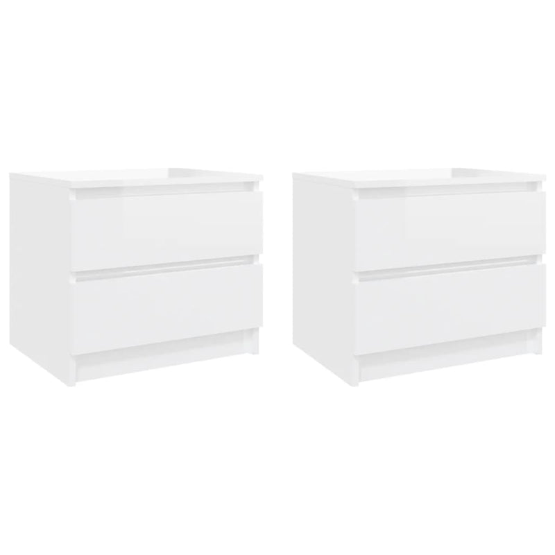 Nachtkastjes 2 st 50x39x43,5 cm spaanplaat hoogglans wit MeubelReus
