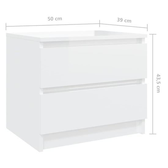 Nachtkastjes 2 st 50x39x43,5 cm spaanplaat hoogglans wit MeubelReus