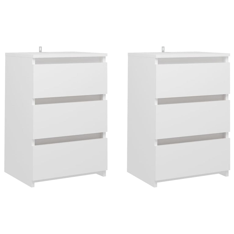 Nachtkastjes 2 st 40x35x62,5 cm spaanplaat wit MeubelReus