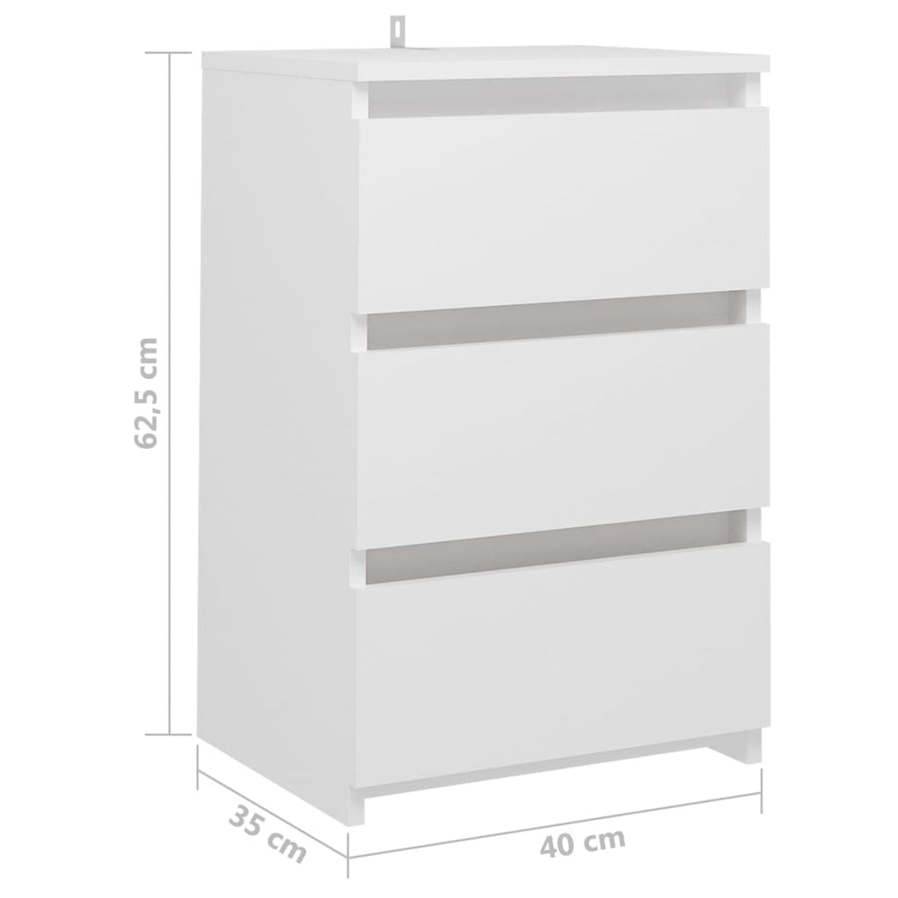 Nachtkastjes 2 st 40x35x62,5 cm spaanplaat wit MeubelReus
