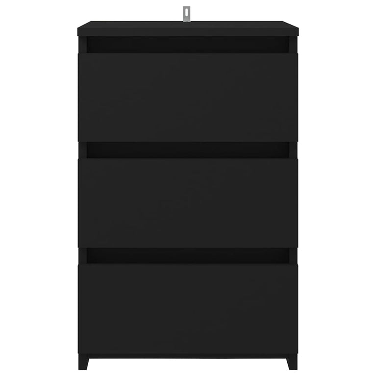 Nachtkastjes 2 st 40x35x62,5 cm spaanplaat zwart