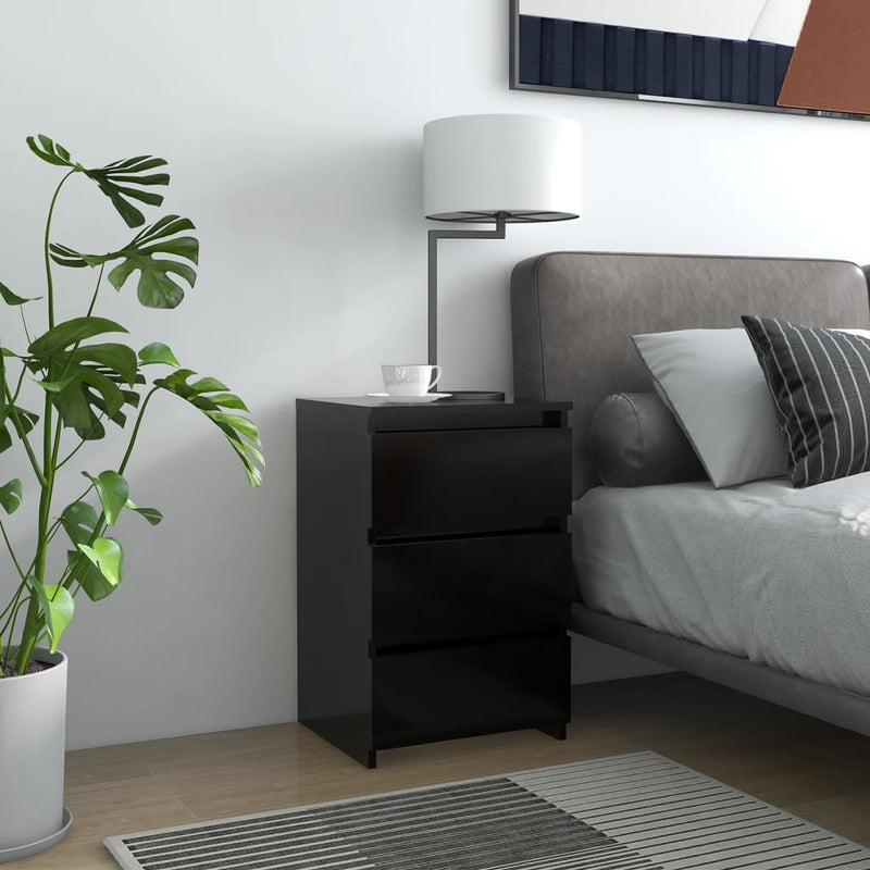 Nachtkastjes 2 st 40x35x62,5 cm spaanplaat zwart
