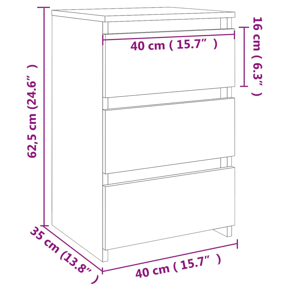 Nachtkastjes 2 st 40x35x62,5 cm spaanplaat sonoma eikenkleurig MeubelReus