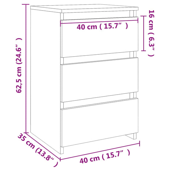 Nachtkastjes 2 st 40x35x62,5 cm spaanplaat sonoma eikenkleurig MeubelReus