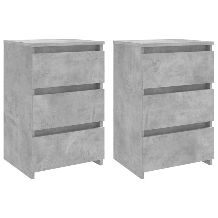 Nachtkastjes 2 st 40x35x62,5 cm spaanplaat betongrijs