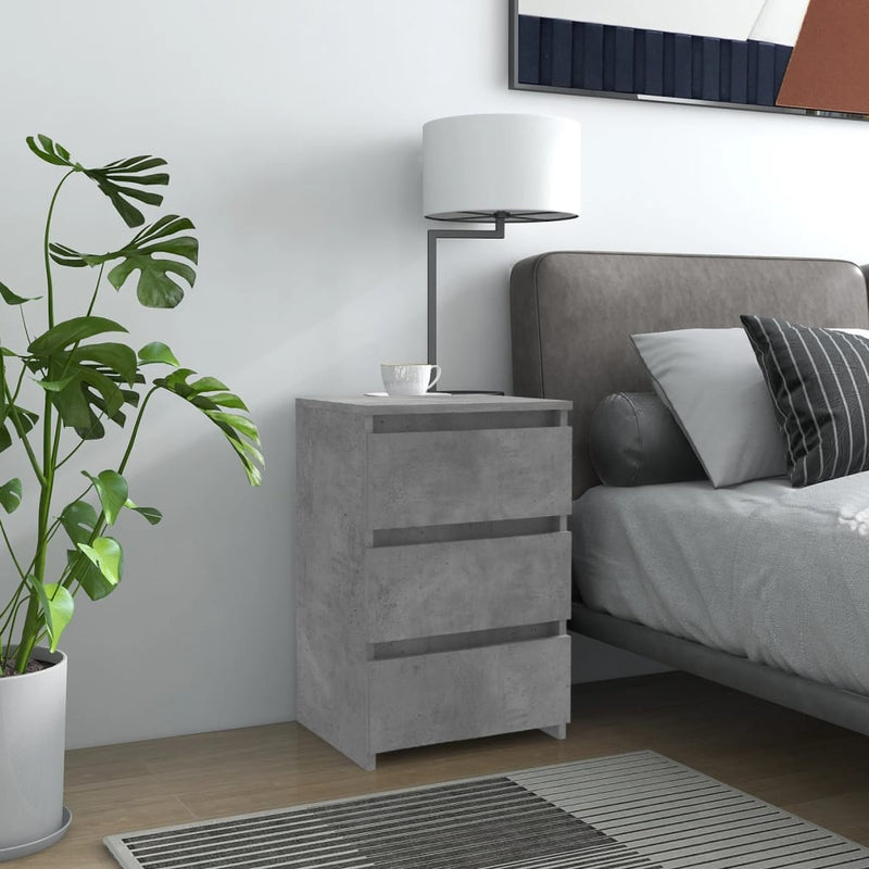 Nachtkastjes 2 st 40x35x62,5 cm spaanplaat betongrijs